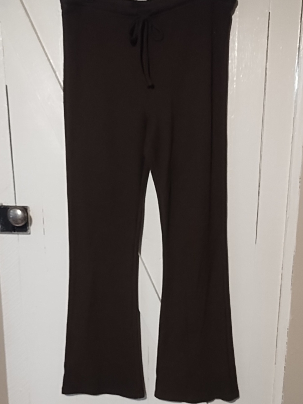 No Boundaries Brown Boot-Cut Knit Pants with Drawstring Waist